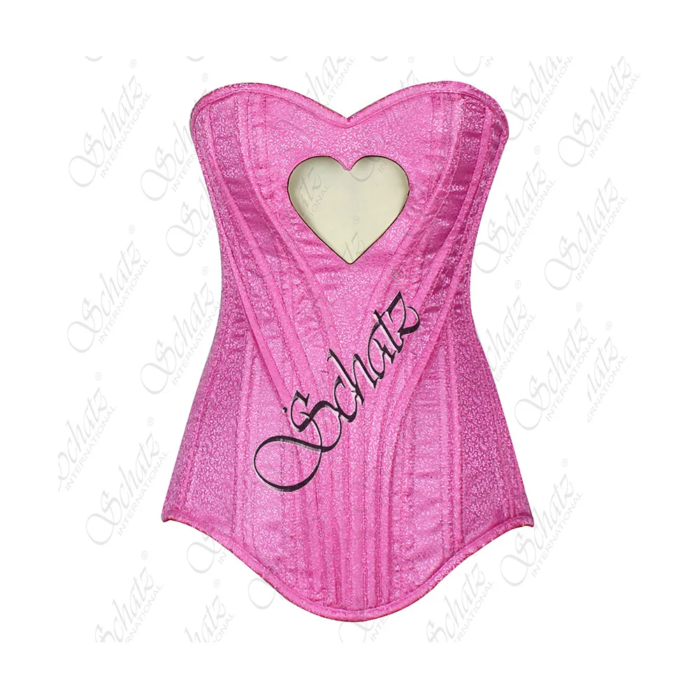 Schatz International 3 Layer Heavy Boned Overbust Corset with Heart Shape made of High quality Brocade Fabric Corset Top