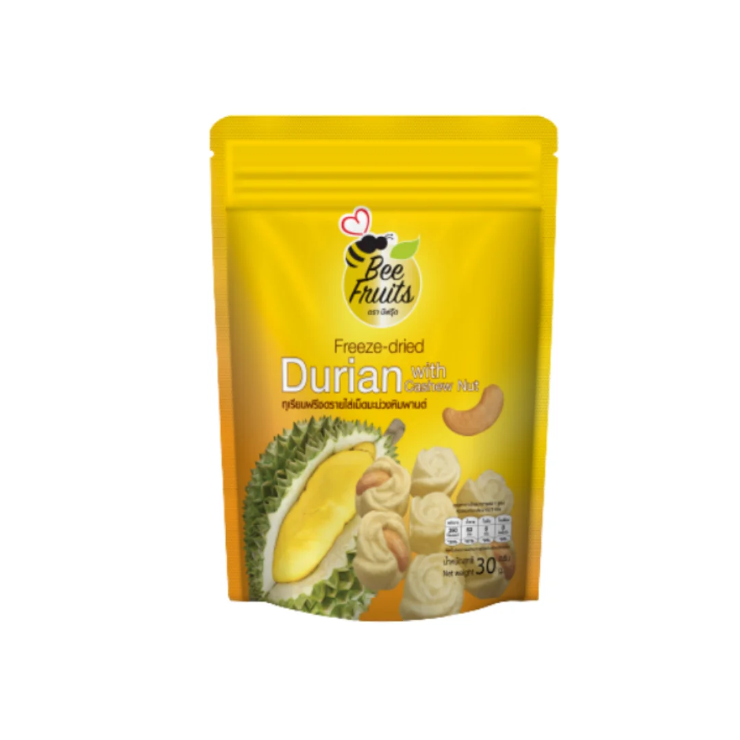 Freeze Dried Durian with Cashew Nut -Bee Fruits (30g.) From Thailand