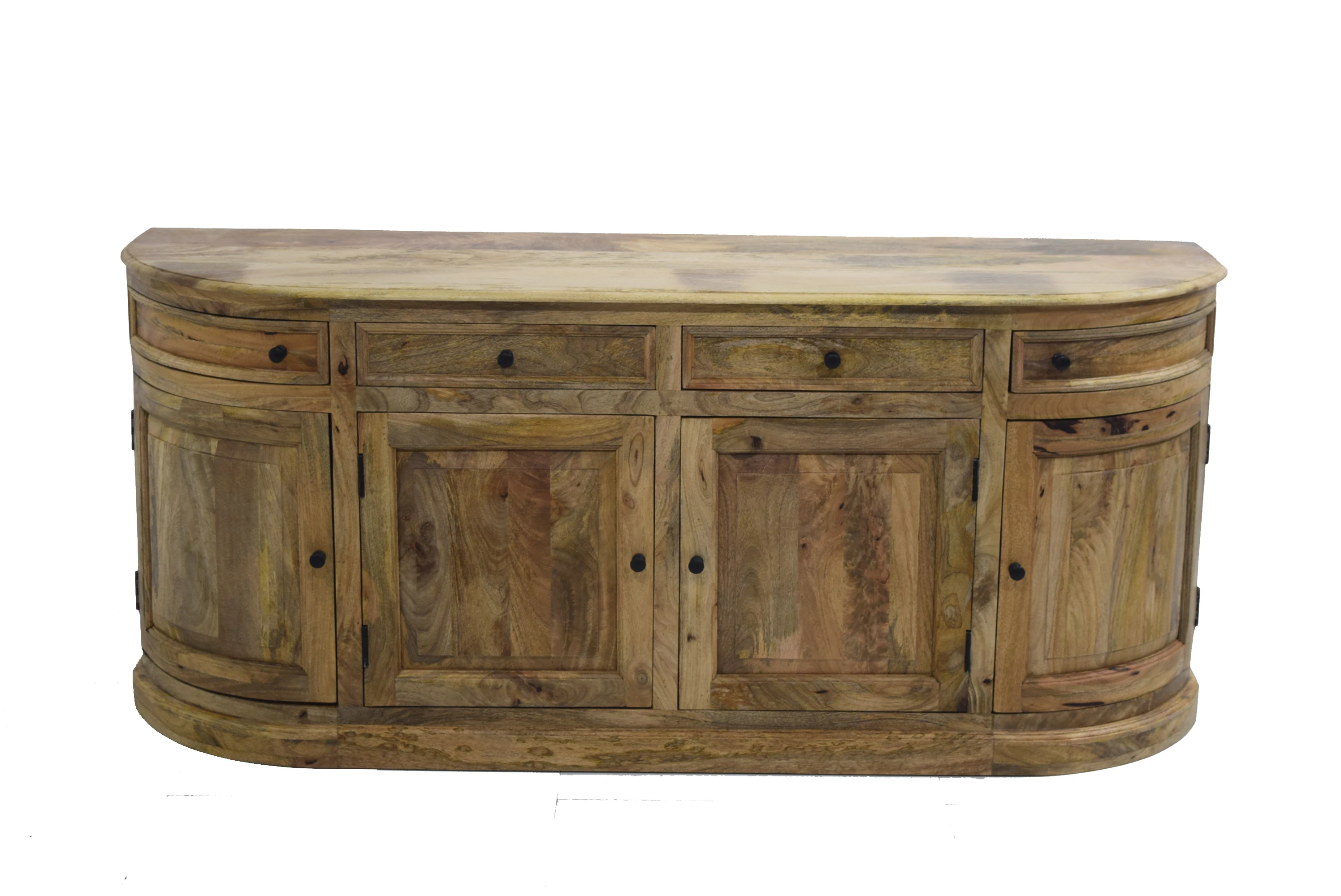 Wholesale Vintage Style Solid Mango Wood Round Sideboard with 4 Drawer and 4 Doors Manufacturer and Supplier from India