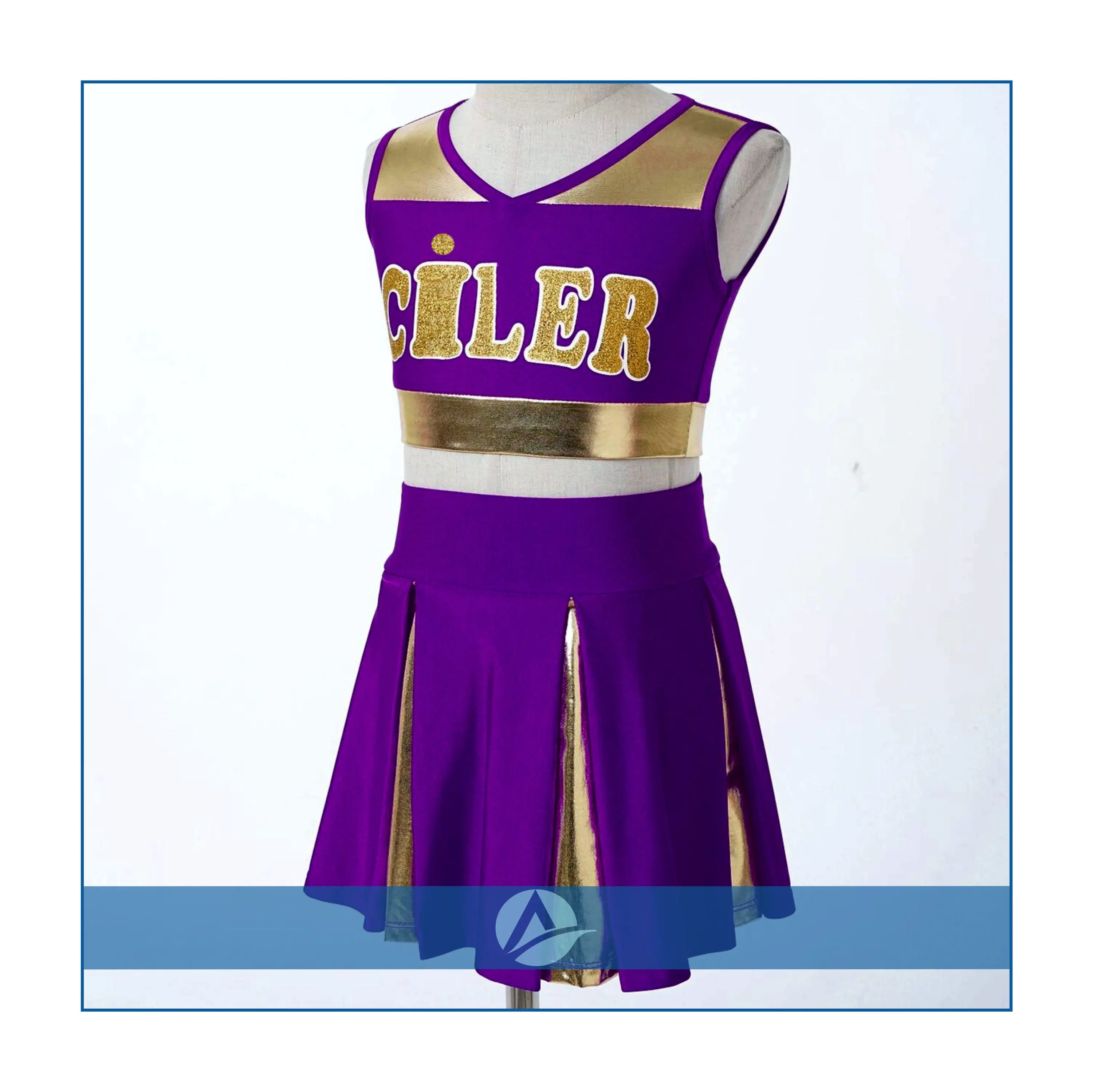 Cheerleading Uniform 2022 With High Quality Chenille Printing In Your Own Design Low MOQ Cheerleader costume