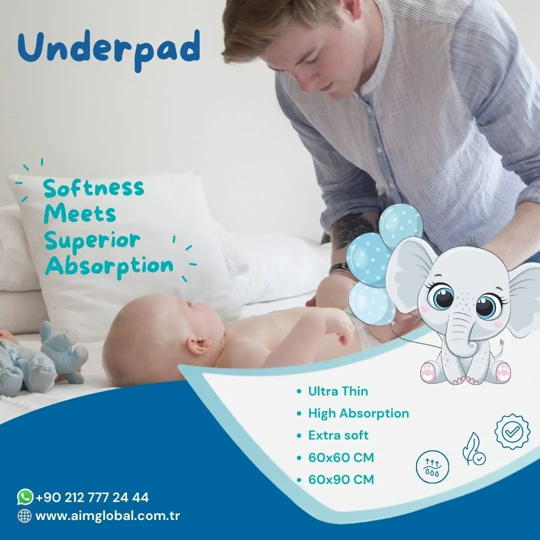 Hot Selling New Model Disposable Underpads Excellent Absorbent Soft 60X90 CMS Diapers/Nappies Fluff Pulp Adults Babies Printed