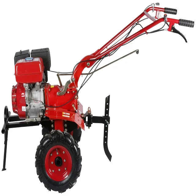 Hot Sale 3 point Agricultural mini 10hp diesel rotary electric power garden tiller cultivator crawler tractor with plow bladeion