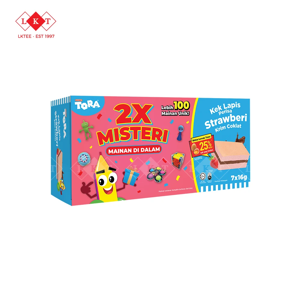 Tora Layer Cake Strawberry Chocolate Flavored Soft Cream Sponge Cake Mamee Wholesale Malaysia