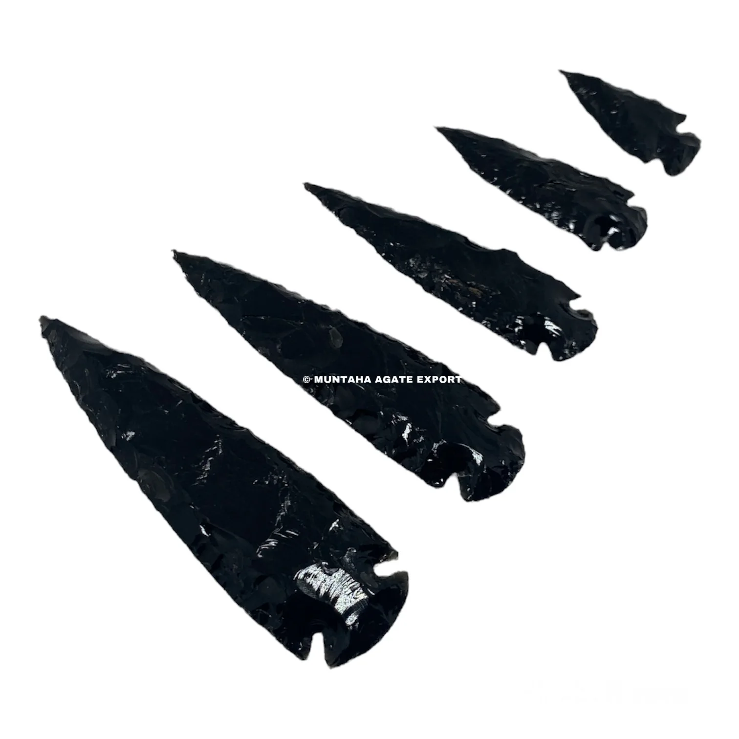 BLACK OBSIDIAN 1-1.5 INCH ARROWHEAD BUY AGATE ARROWHEAD WHOLESALE OBSIDIAN ARROWHEAD FROM MUNTAHA AGATE