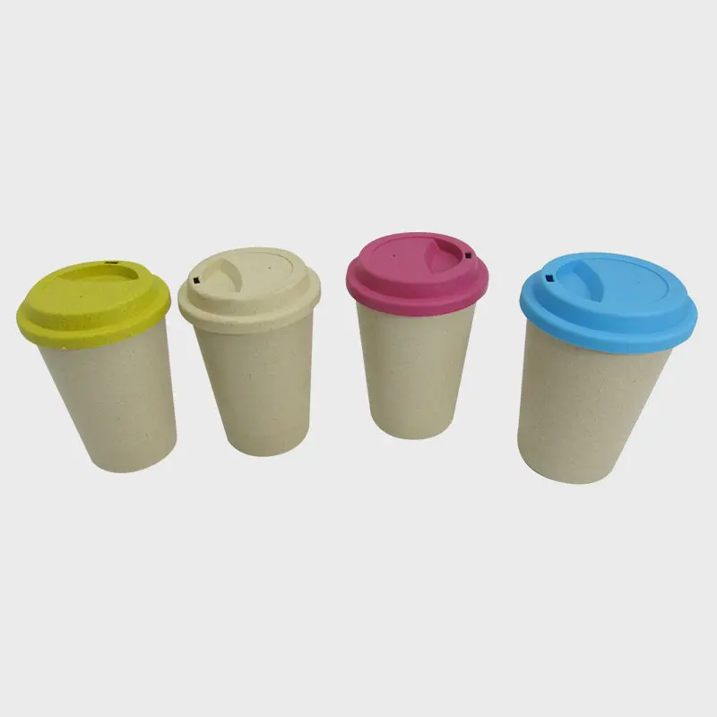 350ml coffee grounds plastic cup bamboo fiber wheat straw coffee cup degradable eco-friendly