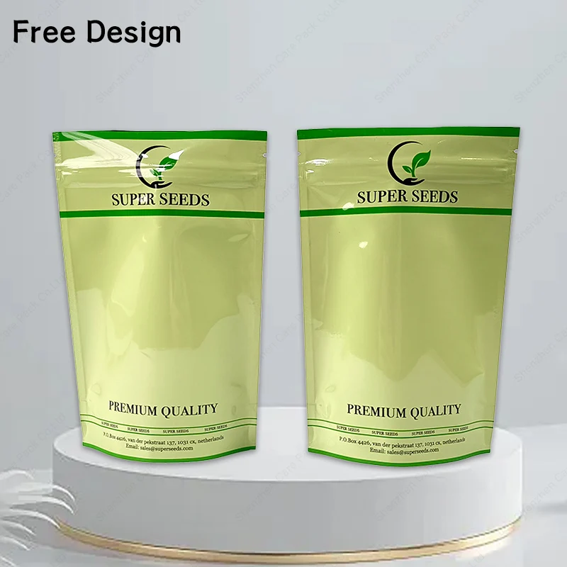 Zipper Bag For Dry Food Empty Seed Bags For Agricultural Nuts Corn Aluminum Foil Seeds Packaging Bags With Zip Lock