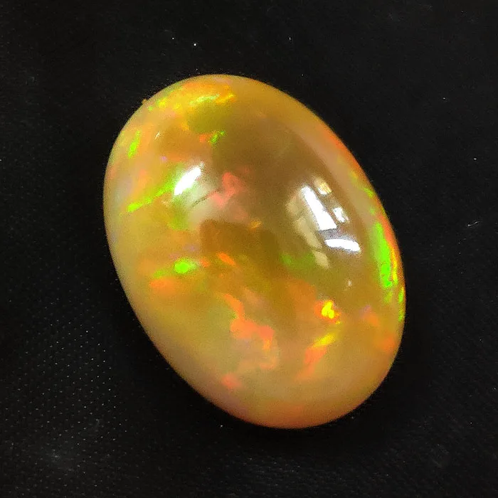 Natural Ethiopian opal 21x15mm oval cabochon 14.35 cts genuine opal cab for jewelry full of fire oval yellow opal gemstones cab