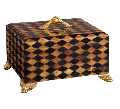 Jewelry box old style brass aluminium Iron snuffbox high quality metal jewelry box classical jewelry box