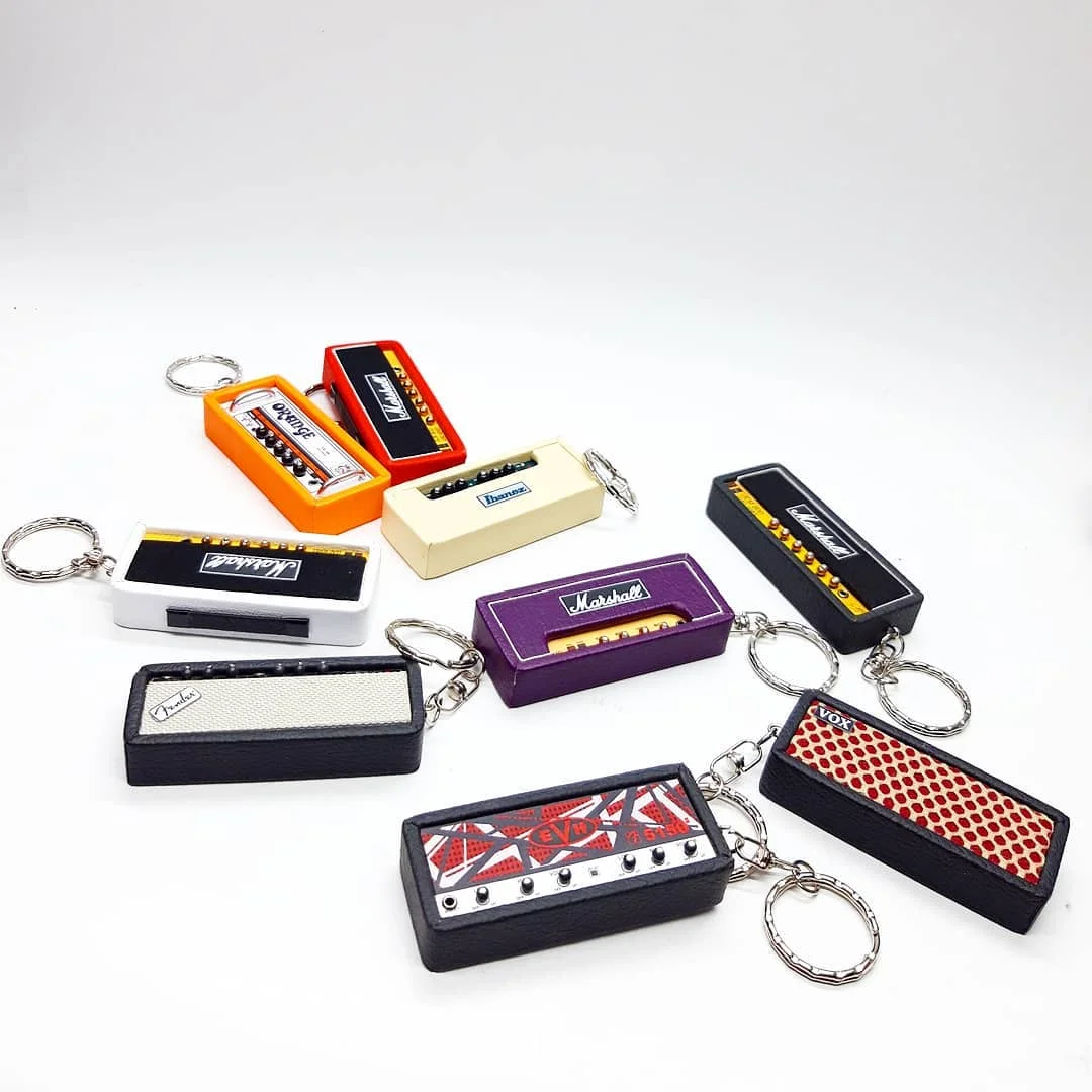 Wooden music keychain amplifier for music lover Creative hand crafted product Customized design and color