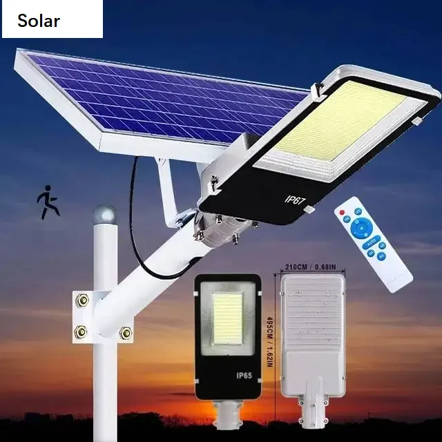 RC 50W 300W 500W LED Solar Radar  Sensor IP67 Waterproof Street Light  Road Light for Outdoor Plaza Garden Yard Pathway Driveway