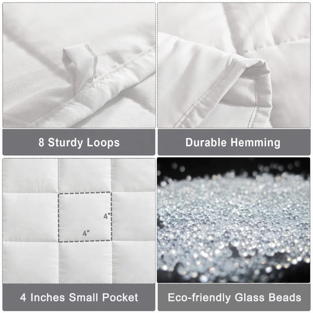 Amazon Hot selling Custom Sensory Blanket Adult Autism White Weighted Blanket 15lb