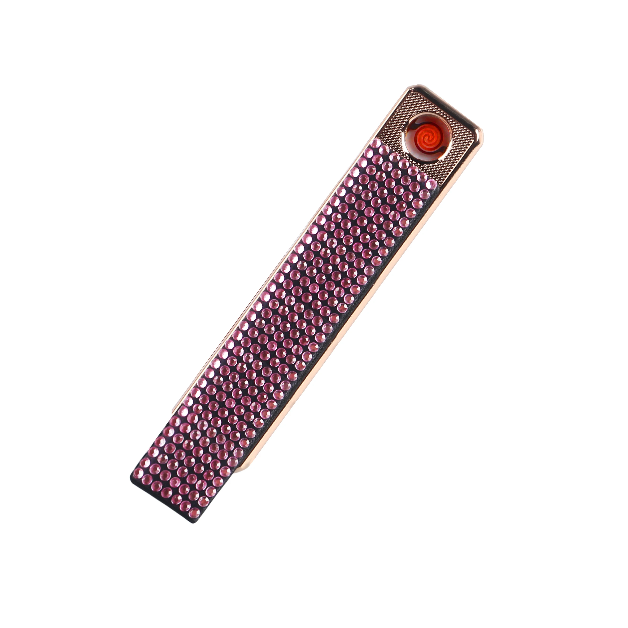 USB Port Blue Rhinestone Diamond Pink Diamond Electric Rechargeable Coil Type Cigarette Lighter