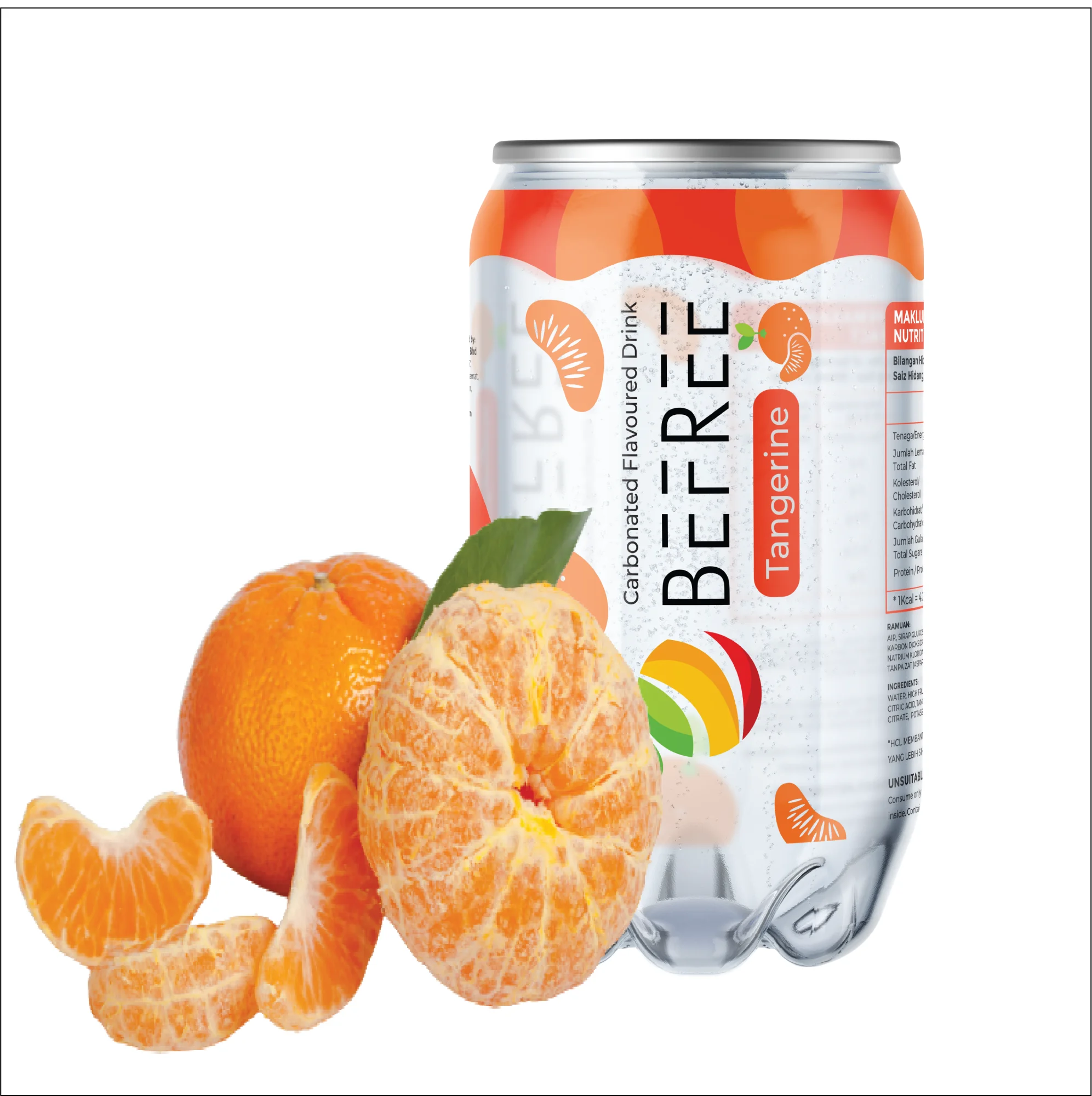 Wholesale Beverage from Malaysia 350ml Can BeFree Brand Best Quality Tangerine Fruit Flavor Soda Sparkling Beverage Manufacturer