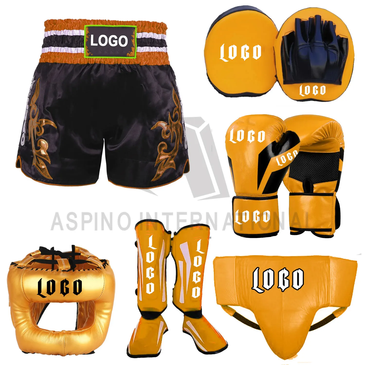 Professional Boxing Winning Sparring Set Red with Custom Logo New Design 6pcs Sparring Gloves and Shorts