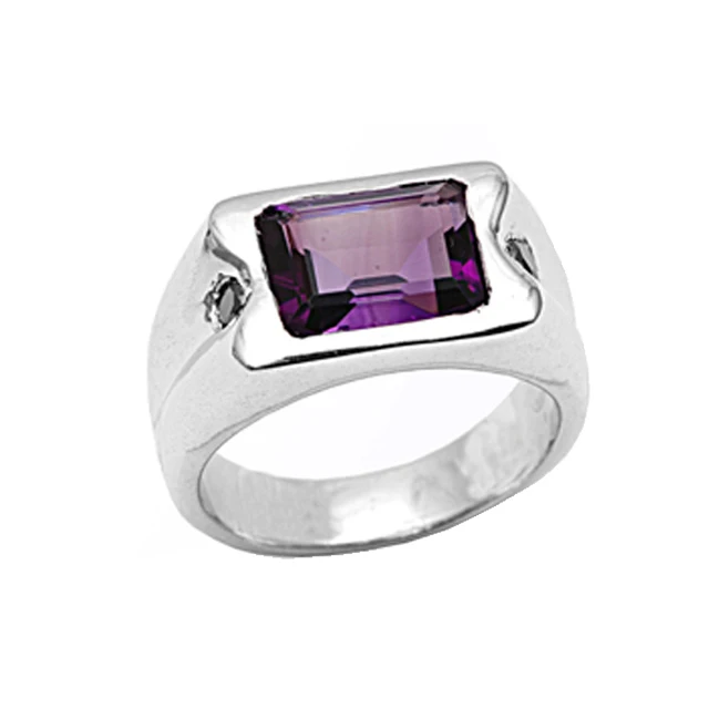 Высокое качество модные ювелирные изделия драгоценный камень кольцо для 925 стерлингового африканского аметиста серебряные украшения