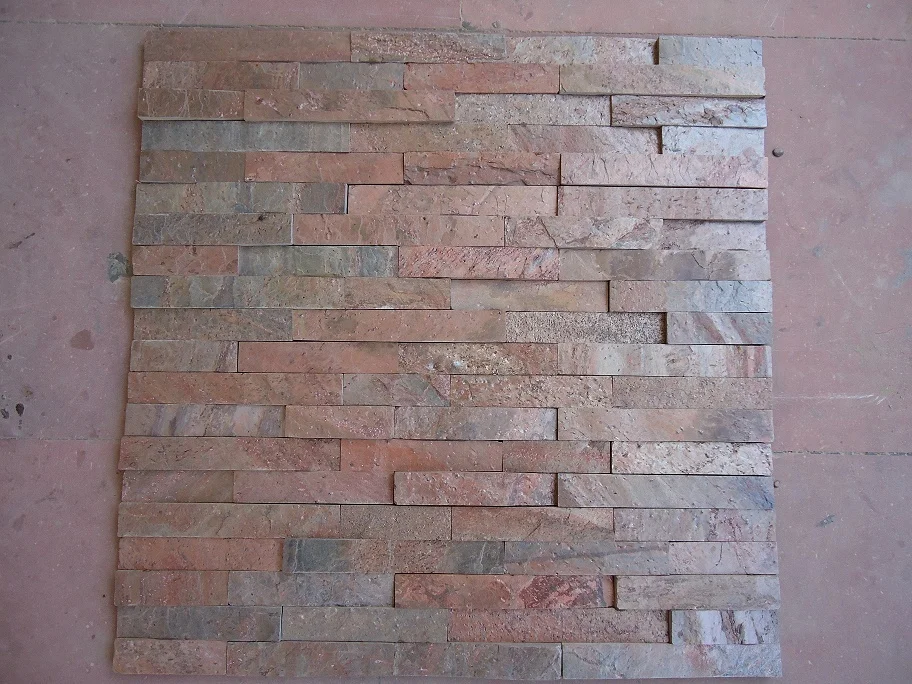 High Quality Copper Slate Stone Wall Panel Factory Direct Supply Outdoor Exterior Bathroom Hotel Decor Red Mica Wall Cladding