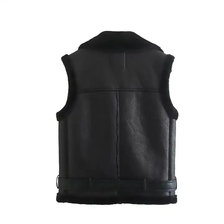 Wholesale OEM New Design Fashionable Velvet lined Women Vest Leather Durable Soft Casualwear Women Vest Top Selling Women Vest