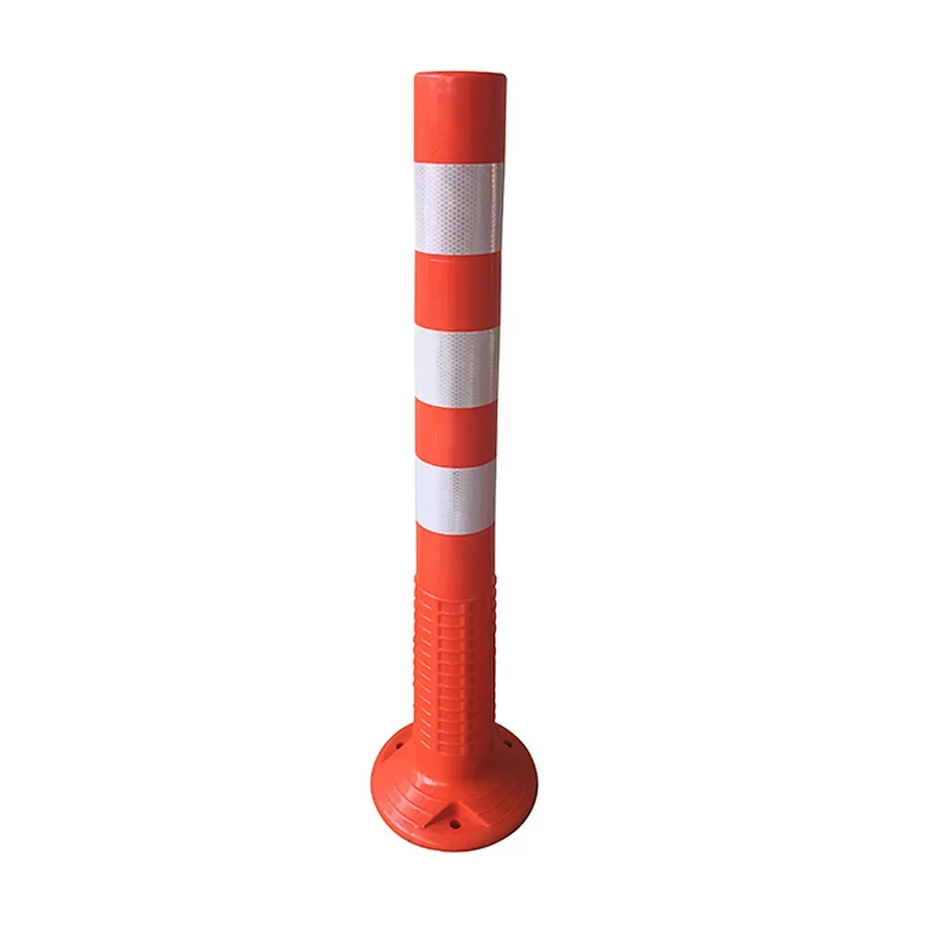 Flexible Plastic Soft Reboundable Traffic Post Road Safety Marker with Reflective Strips Traffic Delineator for Roadway Use