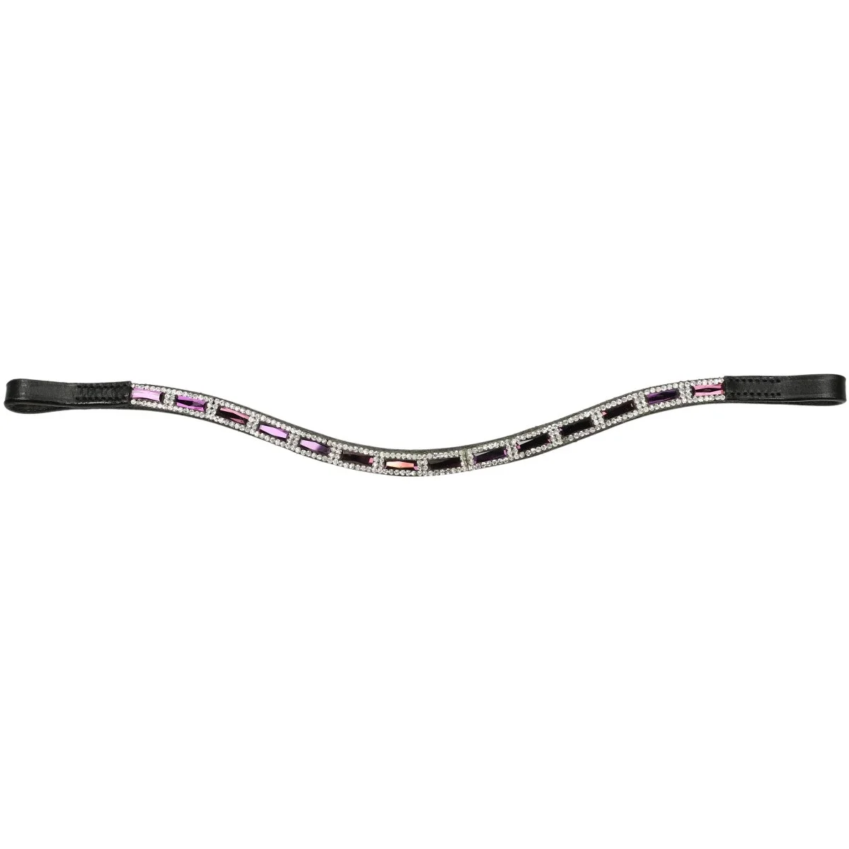 Wholesale Curved Padded Bling Crystal Horse Browbands Single Row Rhinestone bling Horse Leather Browbands