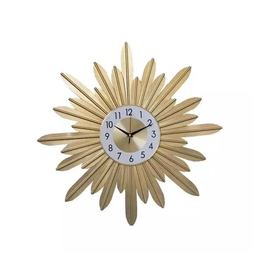 Round Shape Gold Coated Premium Quality Wall Clock Watch For Home Livingroom Office Wall Hanging Decorative Use Wall Clock