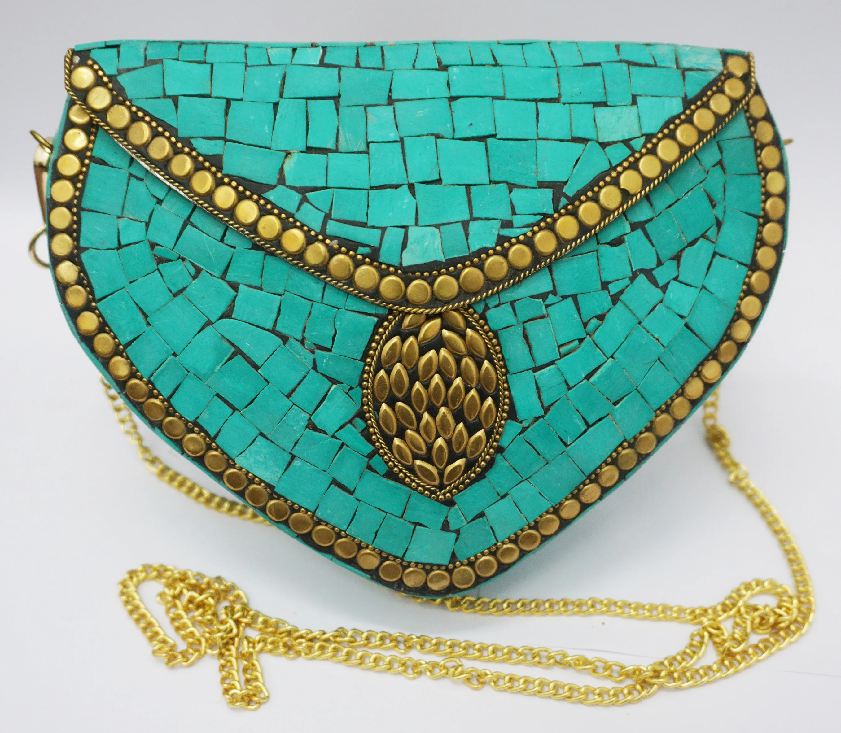 2023 New Arrival Handmade Vintage Stylish Indian Brass Cutch Purses Antique Ethnic Handmade Women Metal Clutch Bag by tyntra