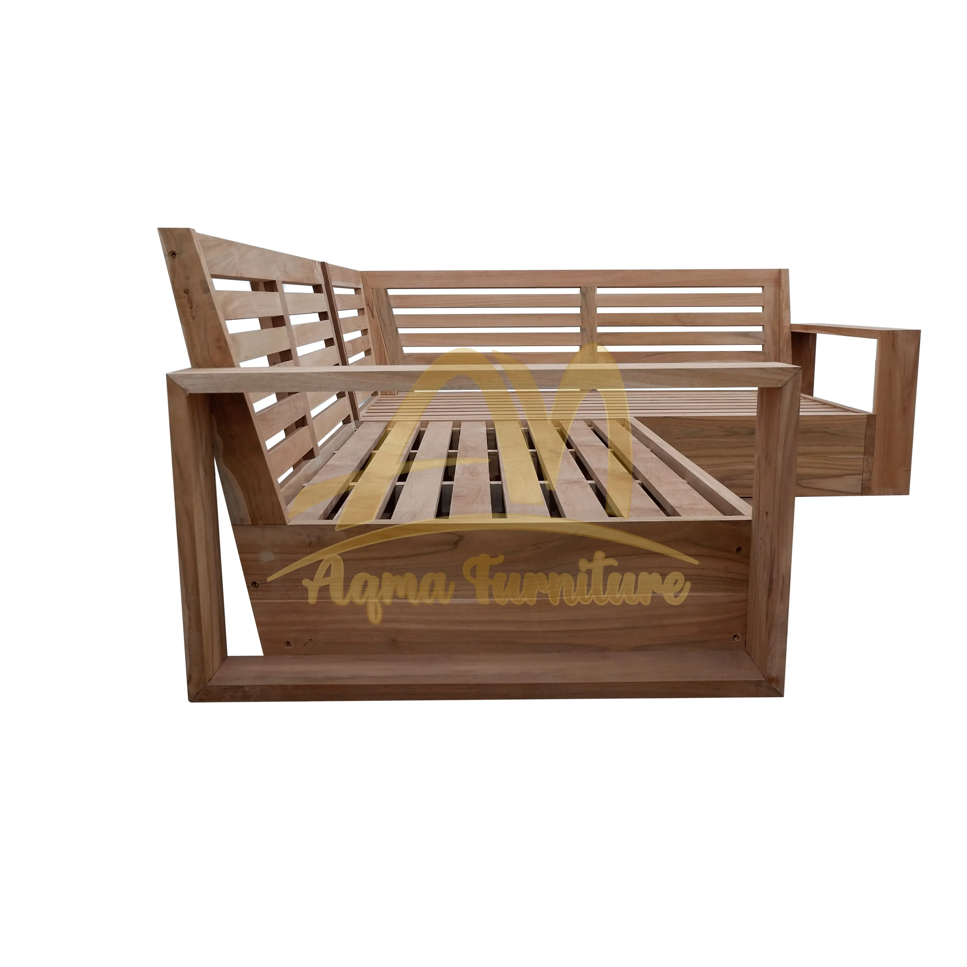 L Sofa Garden Production Natural Fine Sanded Teak wood Furniture for Outdoor Project - Hotel Project Furniture