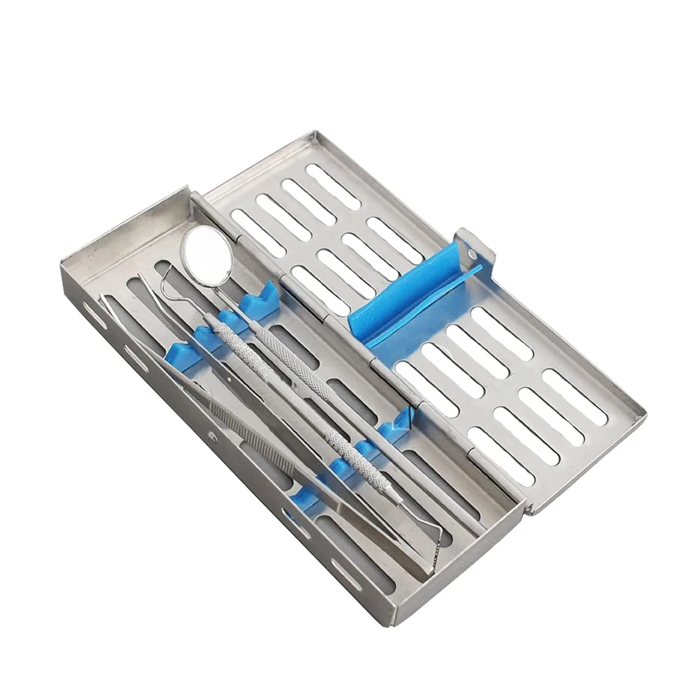 Instruments Sterilization Box Stainless Steel Rack Surgical Autoclavable Dental Cassette File Burs Disinfection Tray Tool