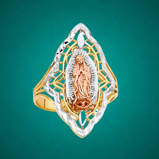 Fashion Jewelry Virgin Mary Rings three tone plated trending personalized high polished customization