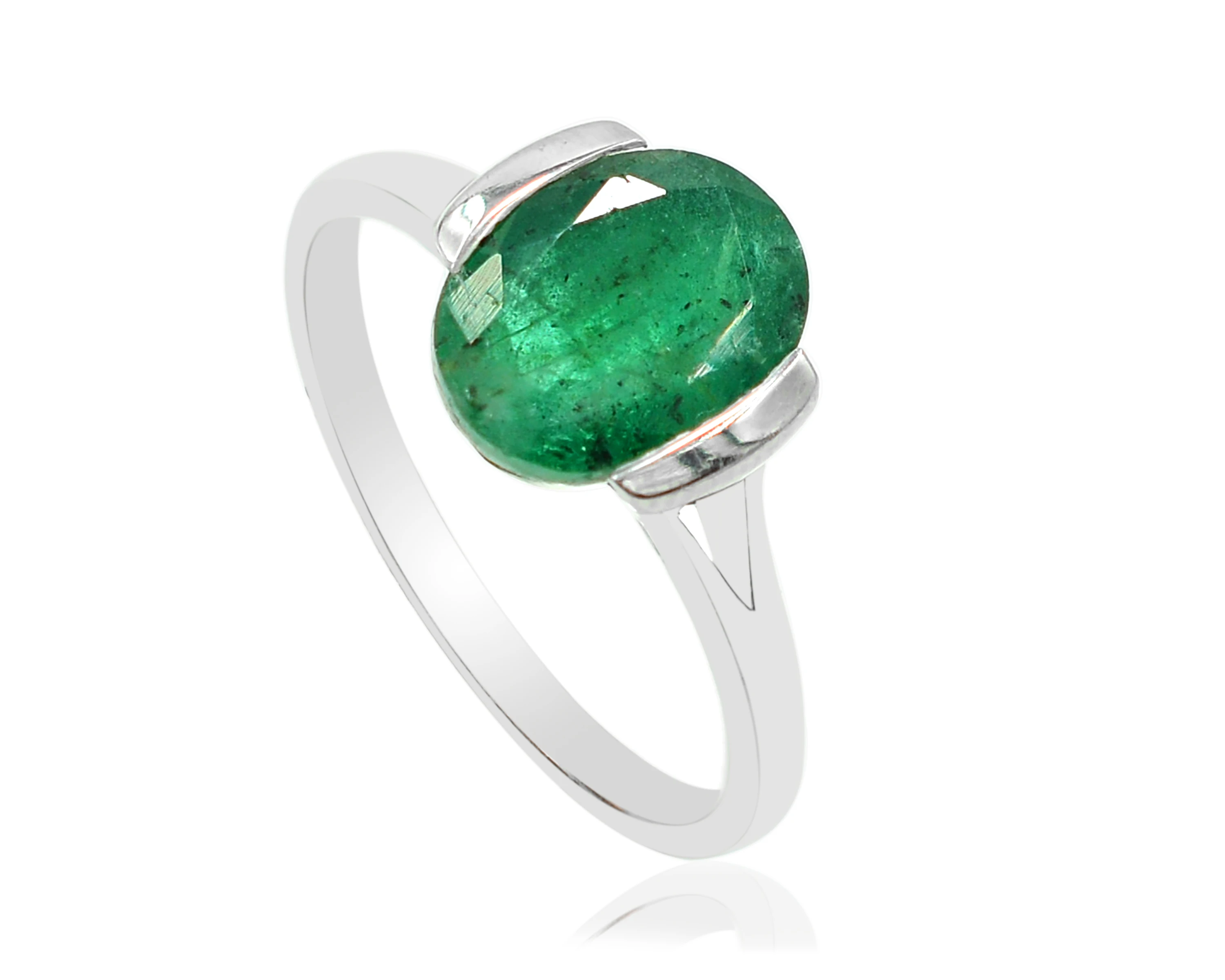 7x10 MM  Natural Emerald  Oval Gemstone Ring Handmade 925 Sterling Silver Women Ring Engagement Jewelry Wholesaler From Jaipur