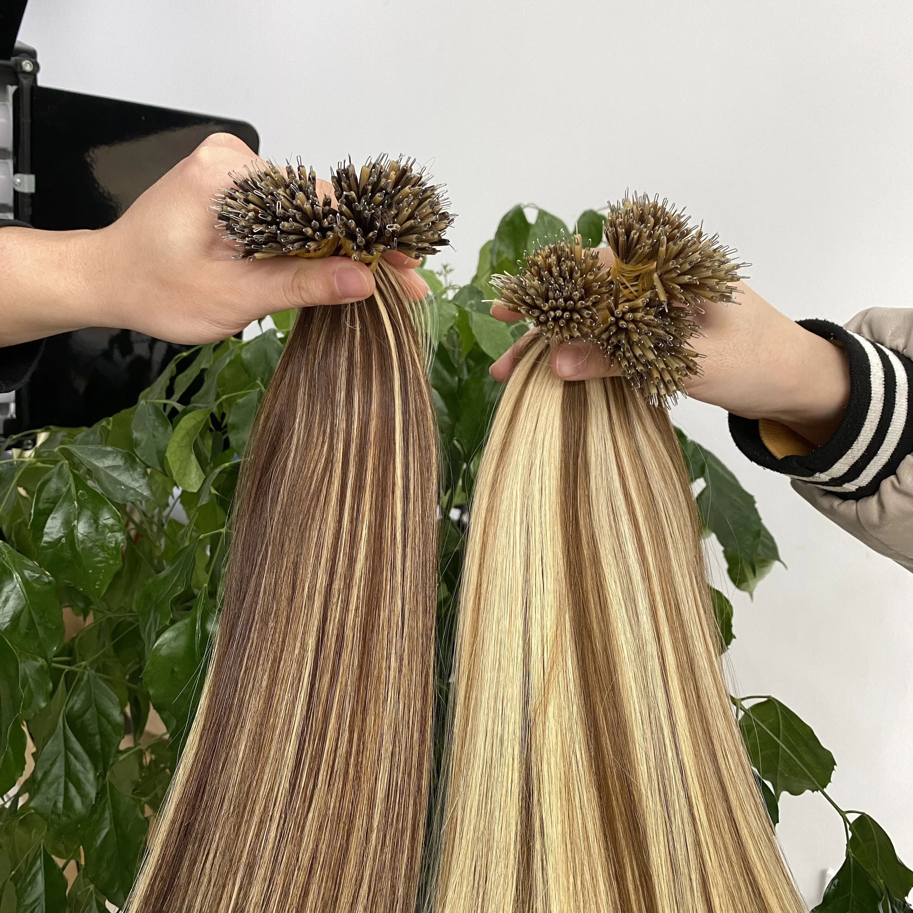 Wholesale Nano Bead Human Hair Extension, Remy European Nano Tip Hair Dark Brown, Customized Balayage Nano Ring Hair Extension