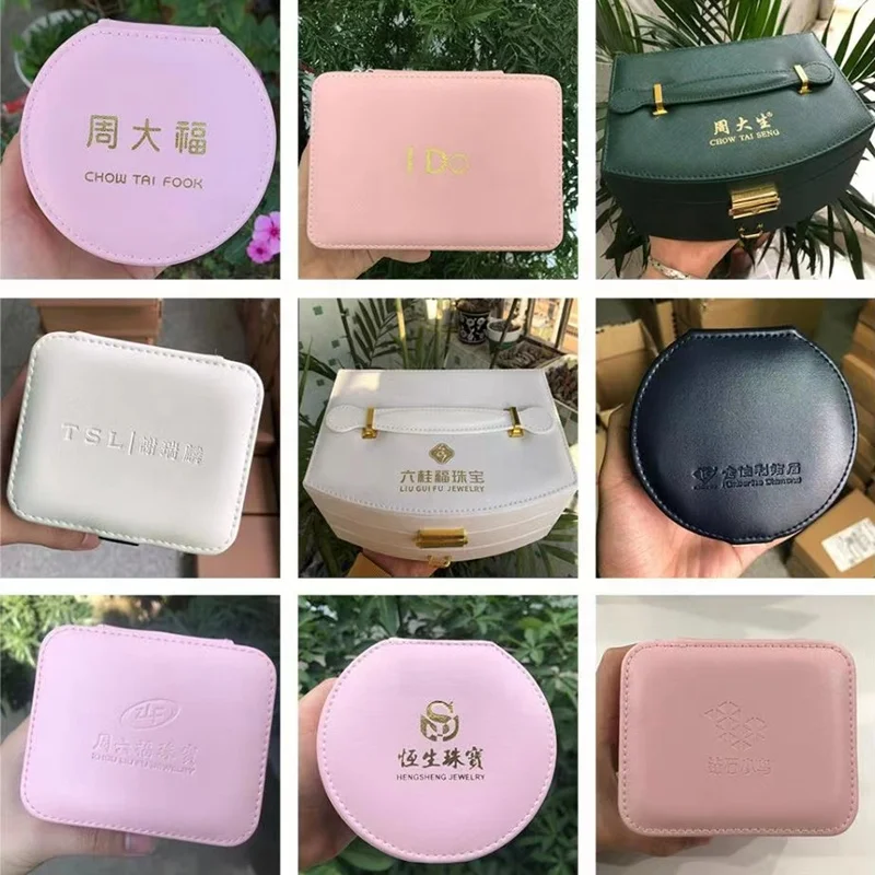 Free Sample Custom Pu Leather Portable Jewelry Box Small Travel Jewelry Organizer travel jewelry box