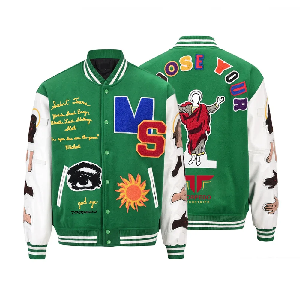 Varsity jacket wholesale manufacturers for clothing brand varsity jacket kids varsity jackets