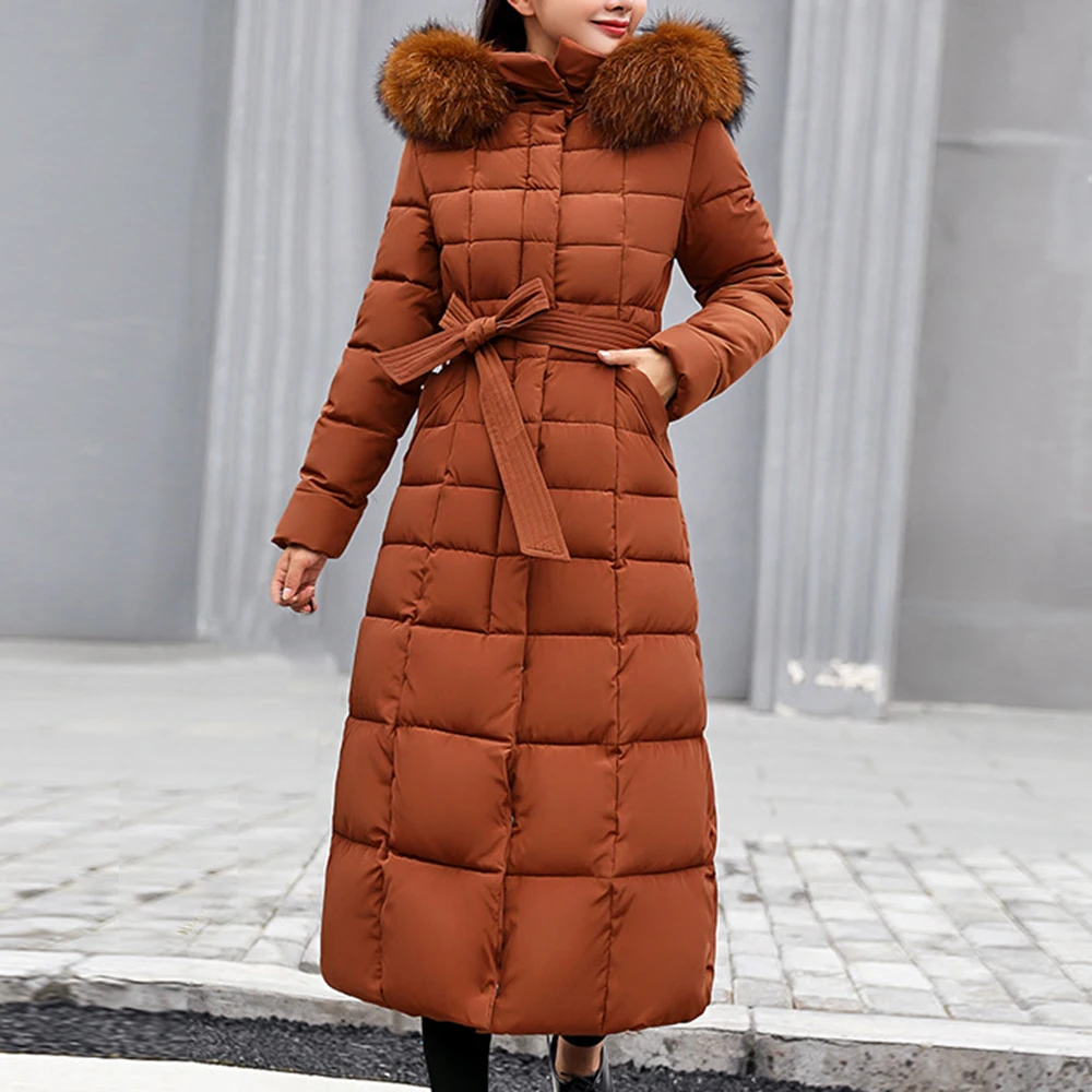 Long Winter Coat Women Parkas Slim Casual Hooded Fur Collar Warm Jacket Outerwear Coat Streetwear Chaqueta Mujer Veste Femme