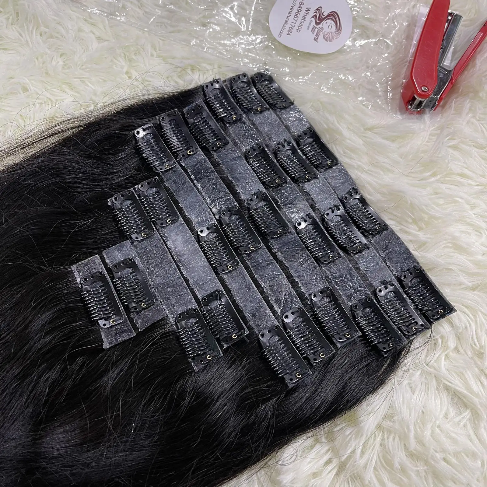 Clip in tape hair cuticle aligned virgin natural straight hair extensions remy human hair extensions tape machine vendors