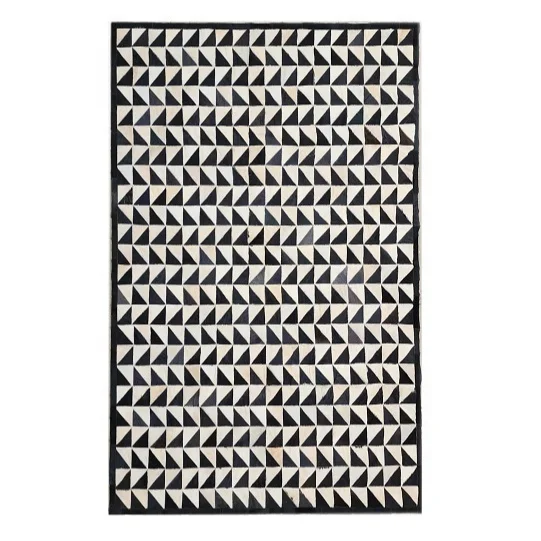 Modern Design Black and White Hair-on Cowhide Handmade Real Cow Fur Leather Patchwork Area Rug And Carpets