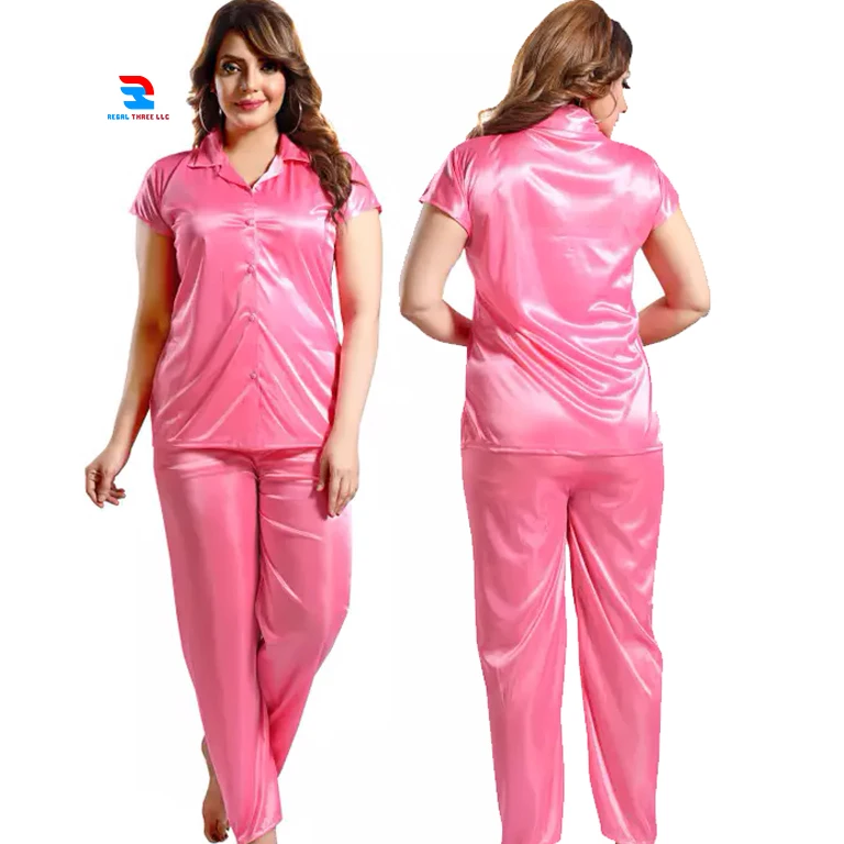 Spaghetti Strap, Summer Short Sleeve Night Pajamas Set Women Sleepwear Sexy Nightwear Shirts And Pajama Ladies