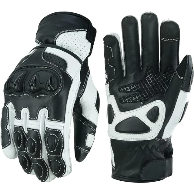 Custom Logo Motorbike Leather Winter Gloves Antiskid Warm Protection Touch Finger Moto Gloves Made in Pakistan