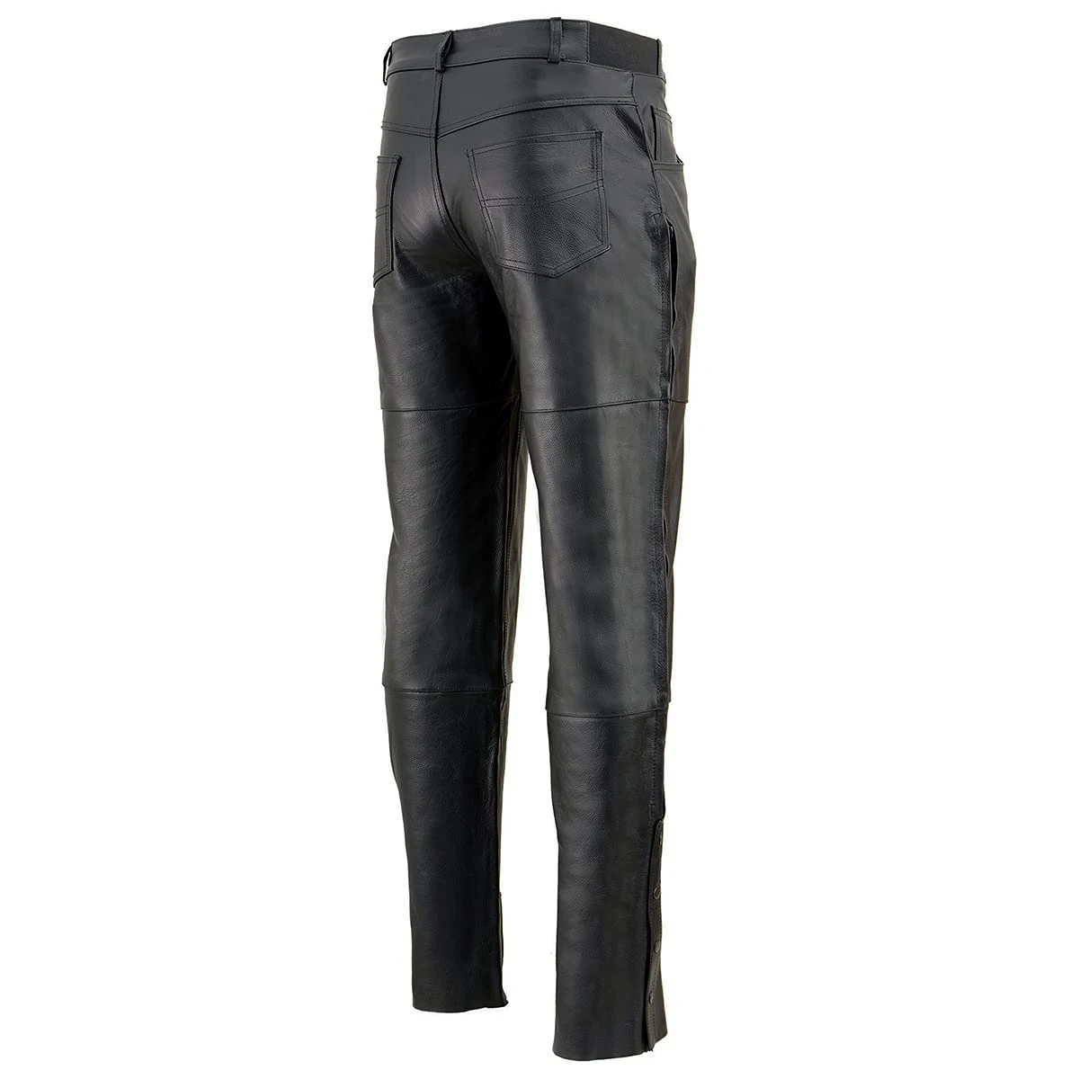 Wholesale Price Men PU Leather Cowboy Trousers Pant Fall Winter Fashion Clothing High Waist Thick Solid Blank Leather Pants