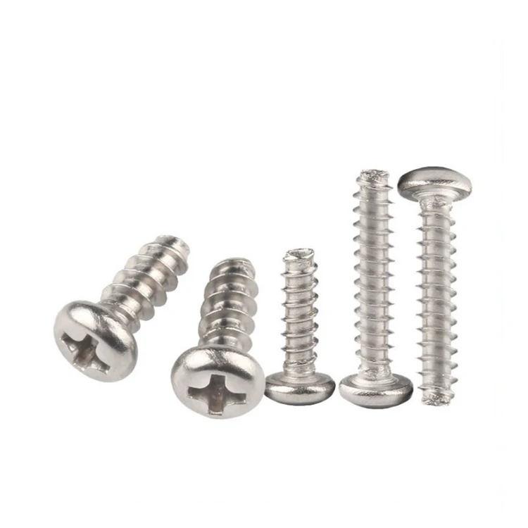 M1.4 M1.7 M1.8 M2 M2.3 M2.5 M2.6 M3 M3.5 M4 M5 Nickel Plated Phillips Pan Head Plastic Self Tapping Thread Forming Screws