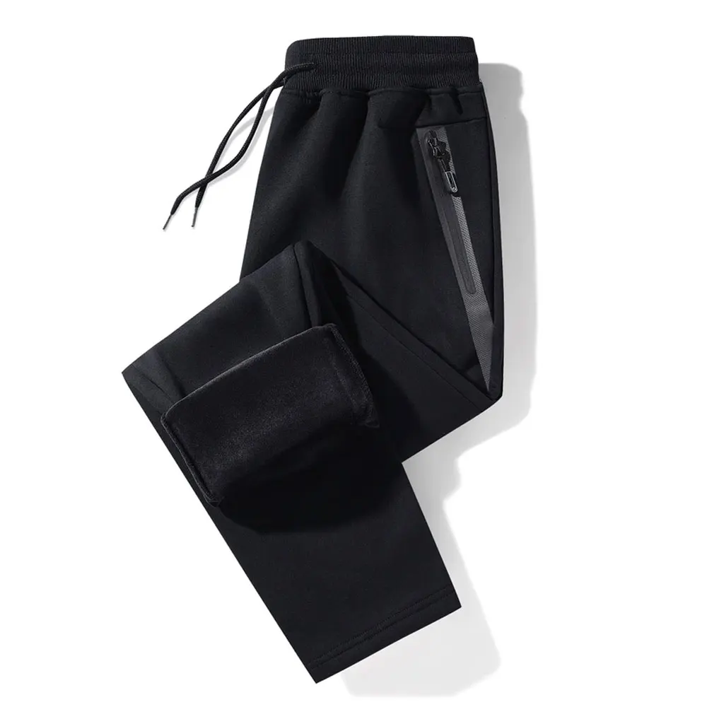 Winter Zip Pockets Thick Warm Fleece Sweatpants Men Joggers Sportswear Casual Track Pants Male Plus Size Thermal Trousers 8XL
