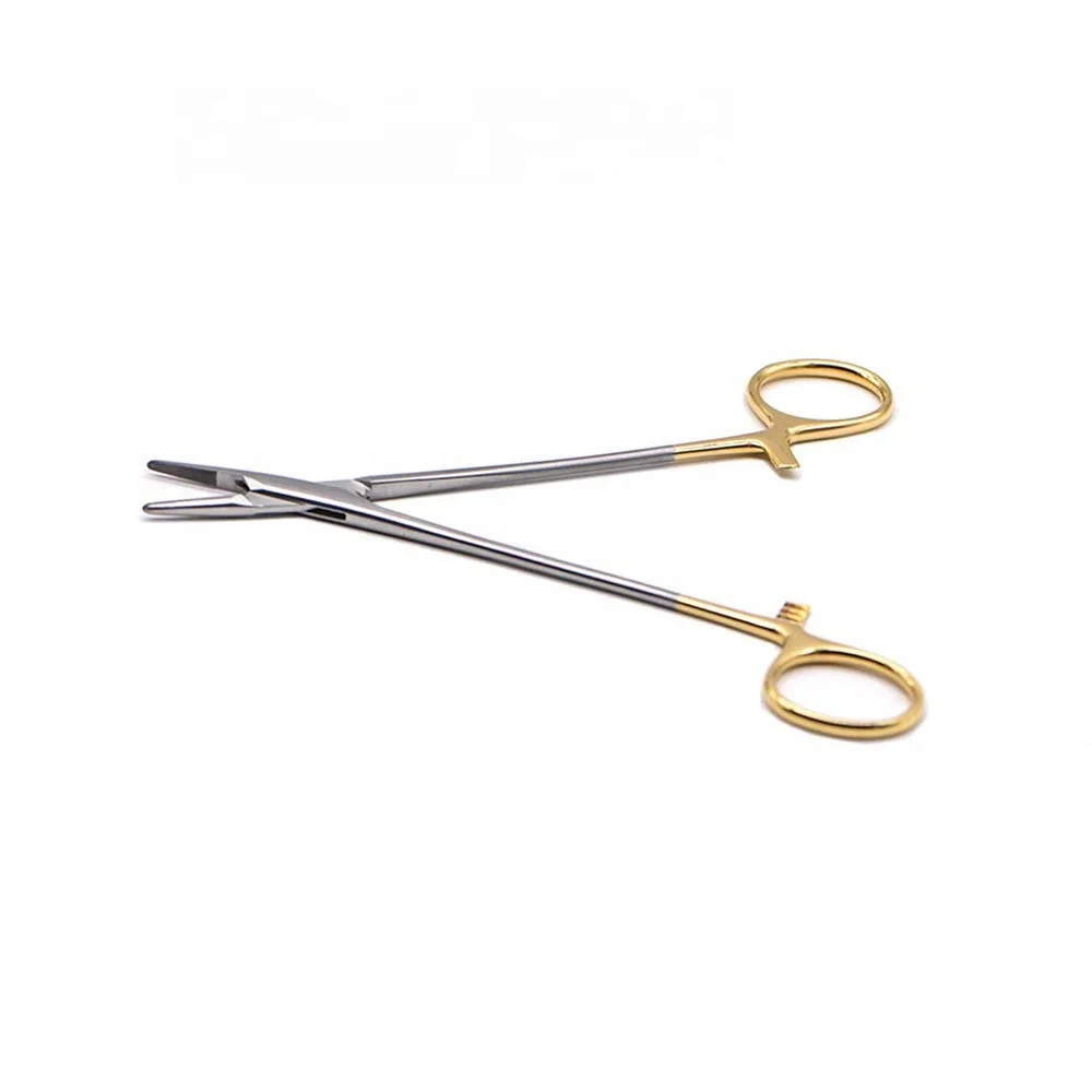 14cm Dental Orthodontic Needle Holder forcep with Gold handle scissors surgical operating instrument Oral Care Tool