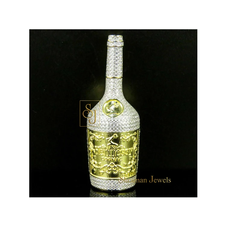 Top Quality Modern Design Fashion Jewelry 925 Sterling Silver Fancy VVS Bottle Lab Grown Diamond Pendant for Men