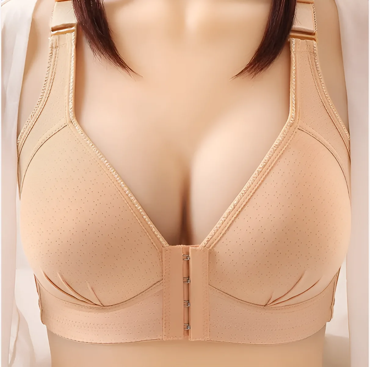 Push Up Bra Front Closure Solid Color Brassiere Wireless Bras For Women Underwear Plus Size