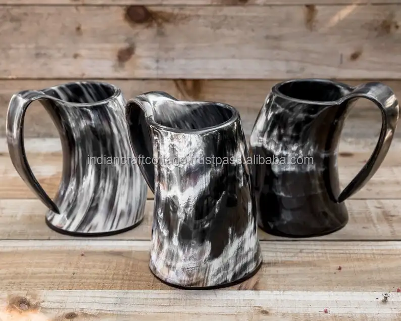 New Arrivals Natural Buffalo Drinking Horn Viking Drinking Horn Tankard for Beer Mead Medieval Drinking