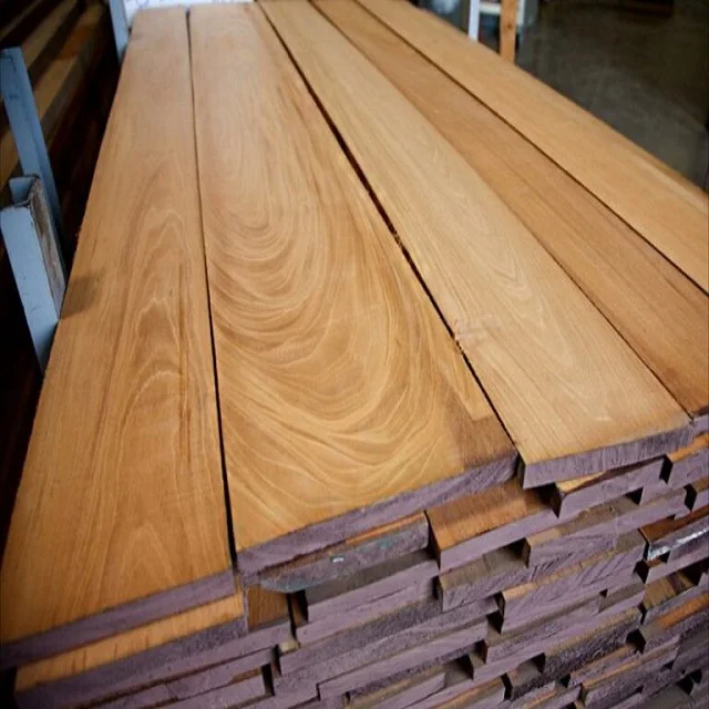 Hot Sale Prefinished T&G Joint Mahogany Color Brazilian Teak Solid Wood Flooring