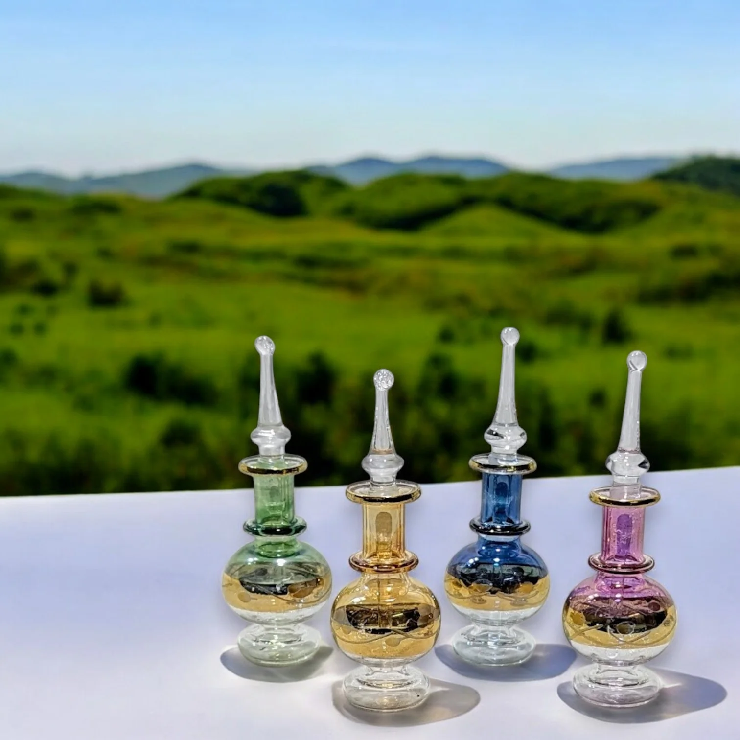 LW42 в египетском стиле роскошный набор флаконов для духов из выдувного стекла декоративные элементы ручной работы с техникой взрыва рта