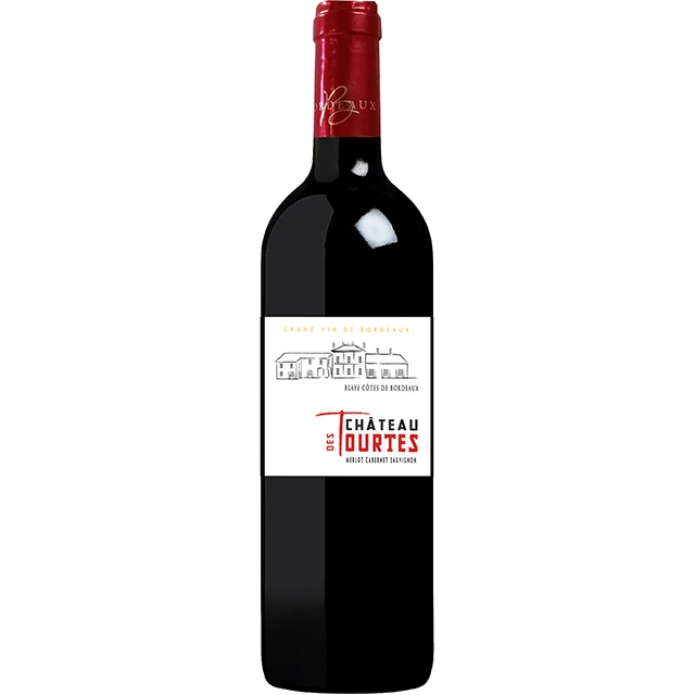 Высокое качество французское красное вино Chateau des Tourtes Premium Merlot Cabernet Sauvignon 14% сухая бутылка 75 мл в коробке классический красный Blaye