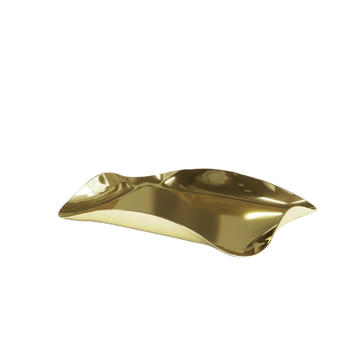 Sleek and Stylish Metal Steel Wave Tray By WB INC India for Serving, Centerpiece, Bed Tray, Perfume Tray