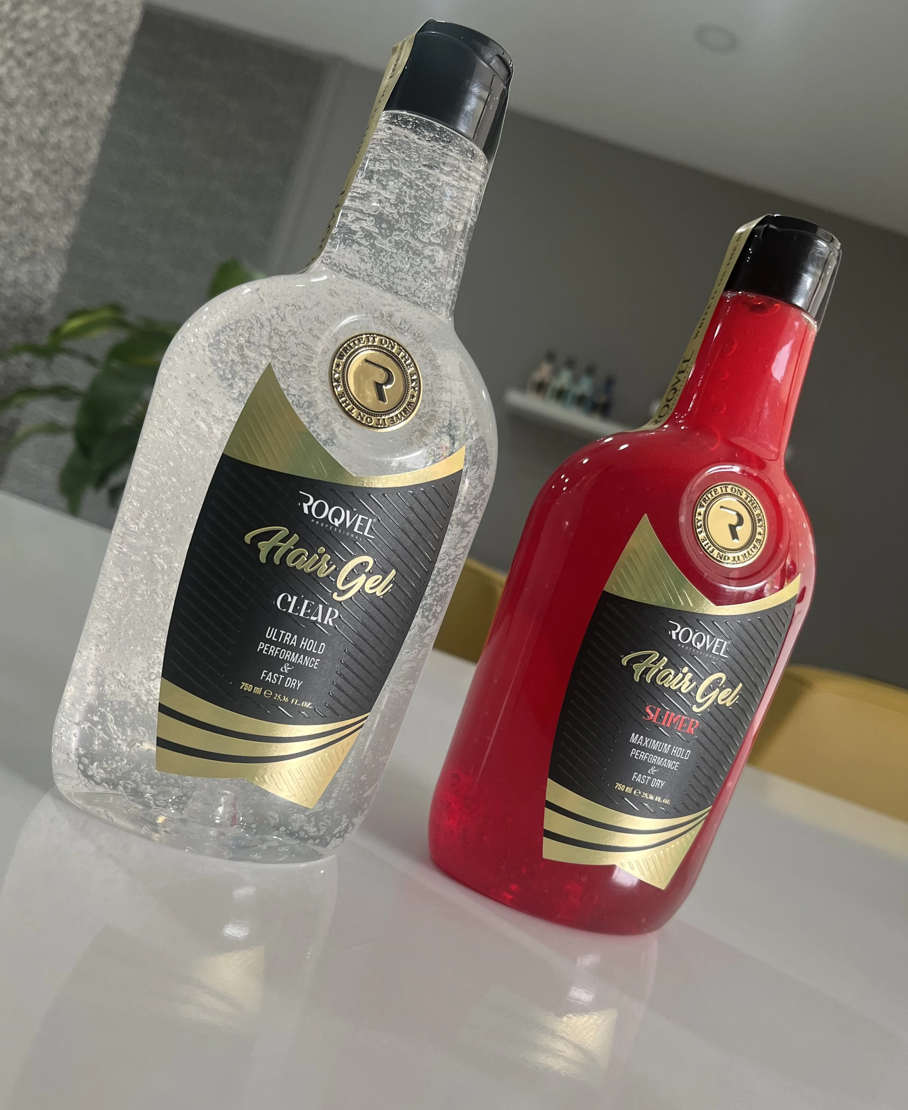 ROQVEL HAIR GEL LONG LASTING EDGE CONTROL STRONG HOLD HAIR STYLING GEL PROFESSIONAL GEL SHINE