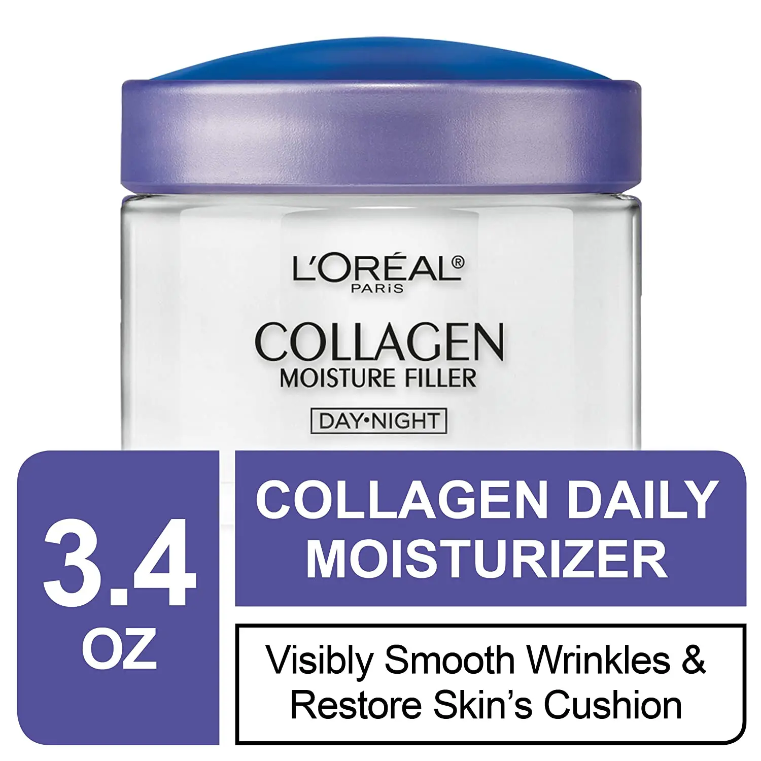 LOreal Paris Collagen Daily Face Moisturizer, Reduce Wrinkles, Face Cream 3.4 oz